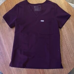 Figs Catarina One-Pocket Scrub Top Purple